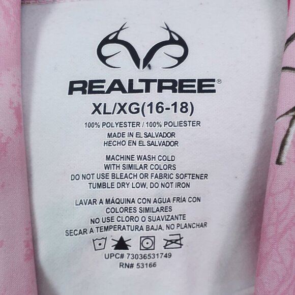 Realtree Sport Womens Camo Hoodie XL 16-18 Pink Pullover Sweatshirt 334A - Picture 3 of 3